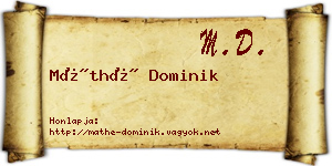 Máthé Dominik névjegykártya