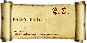 Máthé Dominik névjegykártya