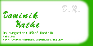 dominik mathe business card