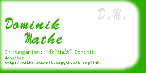 dominik mathe business card